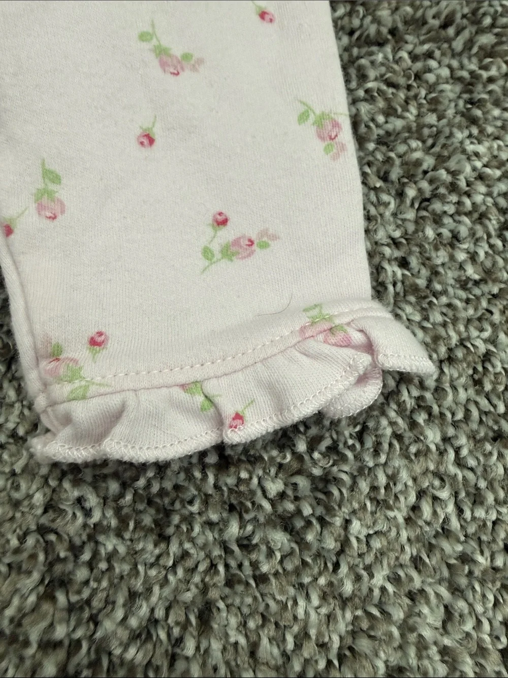 Little Me Light Pink Floral Ruffle Footed One-Piece